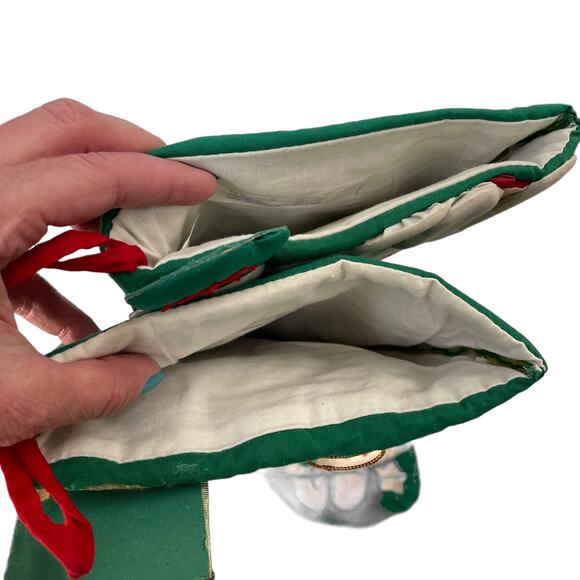 Vintage Christmas Stocking Lot of 2 Santa & Angel Stiff Cardboard Front READ - Picture 6 of 16